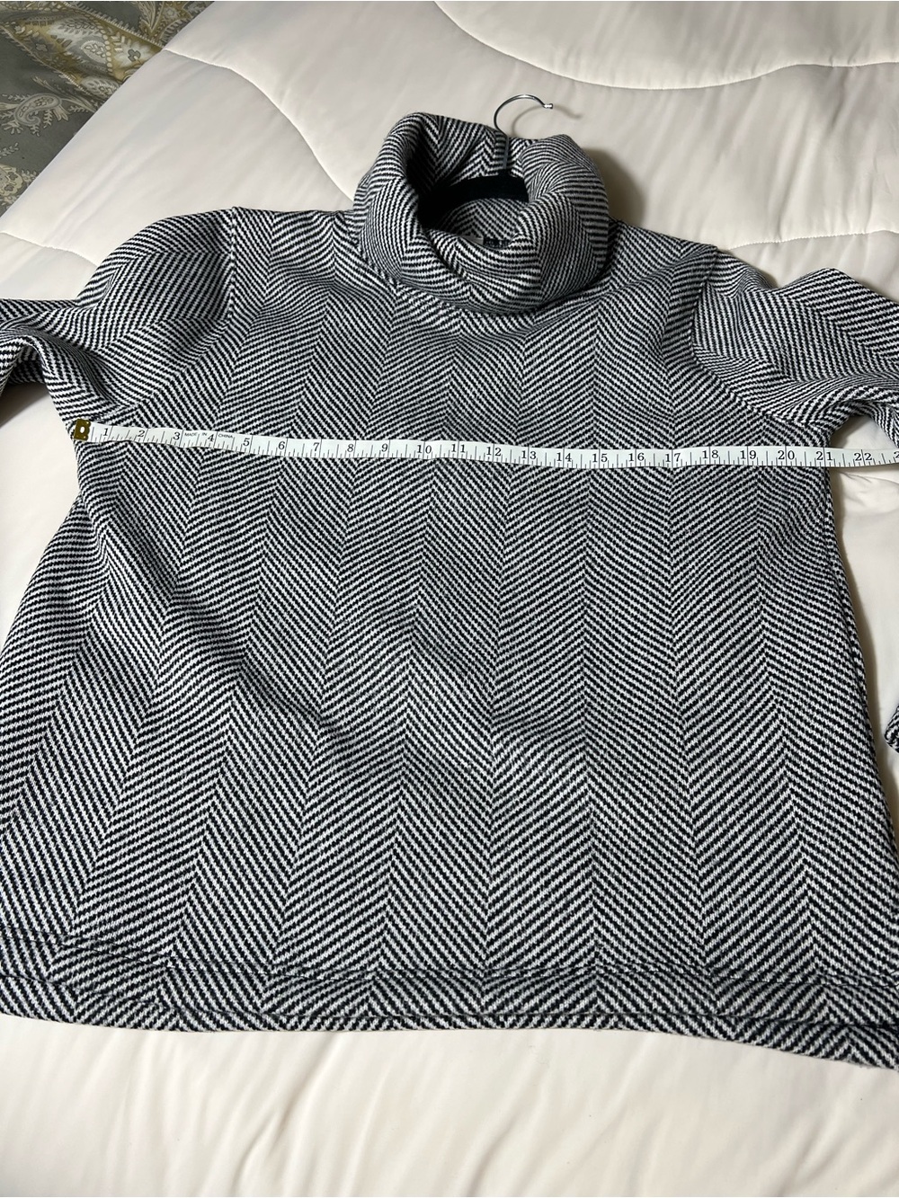 J. Crew Black and White Chevron Cowl Neck Sweater - Picture 5 of 10